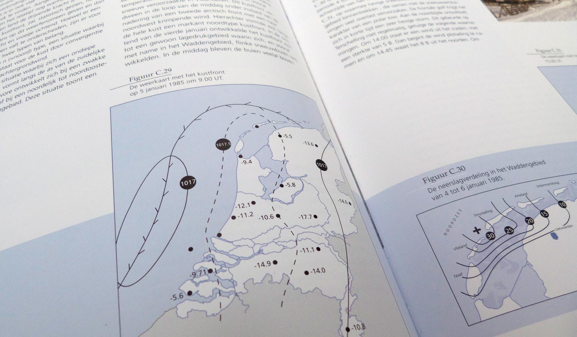 Ontwerp voor weerkaarten uit ‘Weerzien op de Wadden’.